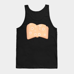 Open, orange book with daisy flowers for readers Tank Top